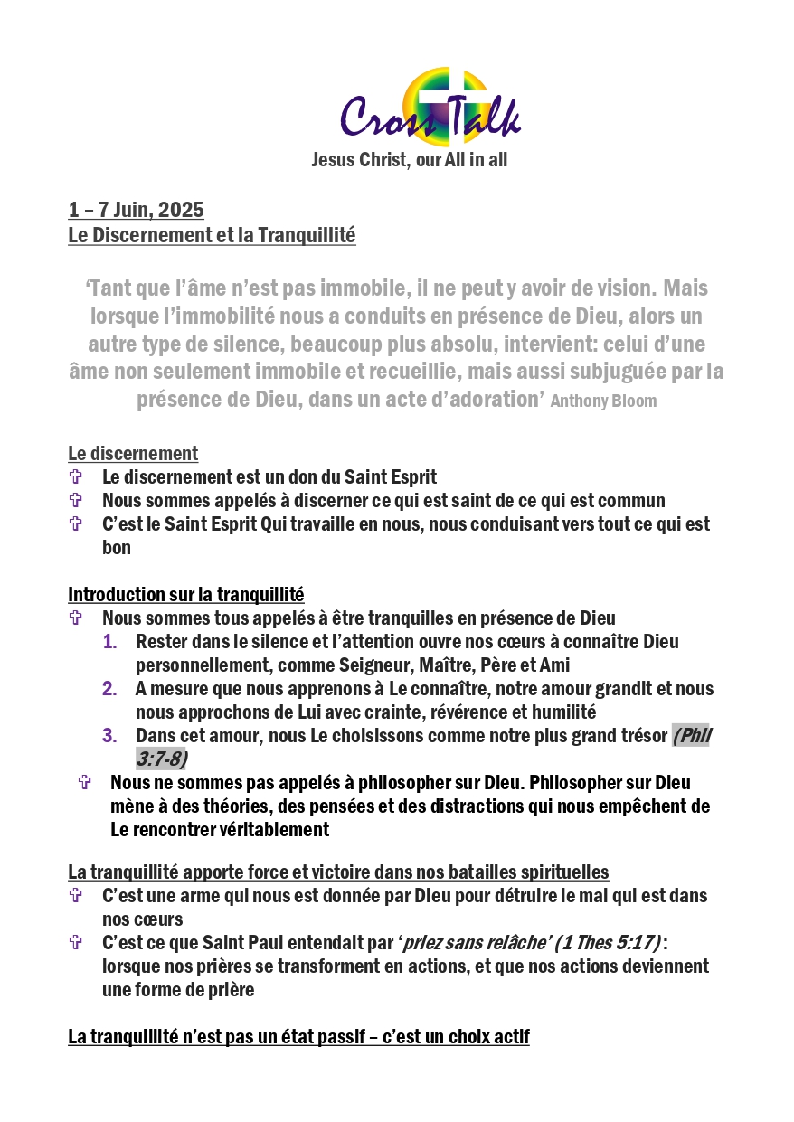 Le Discernement et la Tranquillité, 1 - 7 Juin, 2025_page-0001